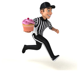 Fun 3D Illustration of an american Referee