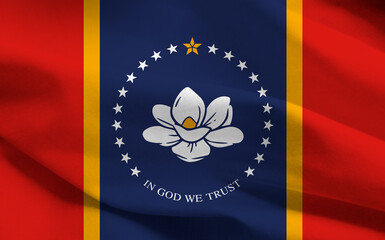 Mississippi new federal state flag, 2020, United States, graphic illustration