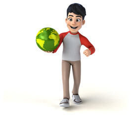 Fun 3D Asian teenager with a manga style