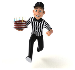 Fun 3D Illustration of an american Referee