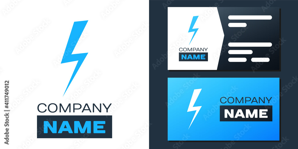 Poster logotype lightning bolt icon isolated on white background. flash icon. charge flash icon. thunder bo