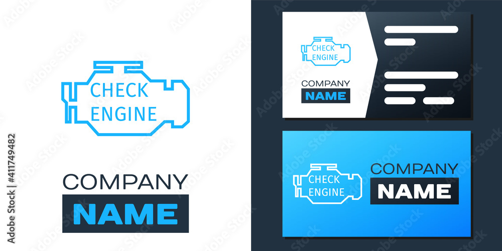 Aufkleber logotype check engine icon isolated on white background. logo design template element. vector.