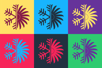 Fototapeta na wymiar Pop art Air conditioner icon isolated on color background. Vector.