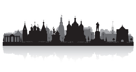 Nizhny Novrogod Russia city skyline silhouette