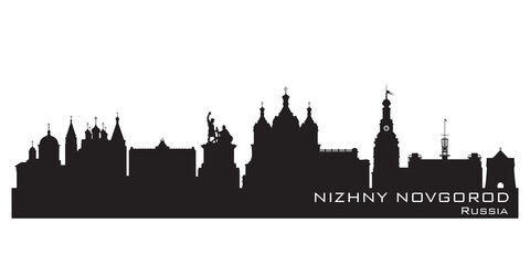 Fototapeta premium Nizhny Novrogod Russia city skyline vector silhouette
