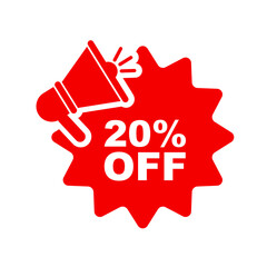 sale sign on white background