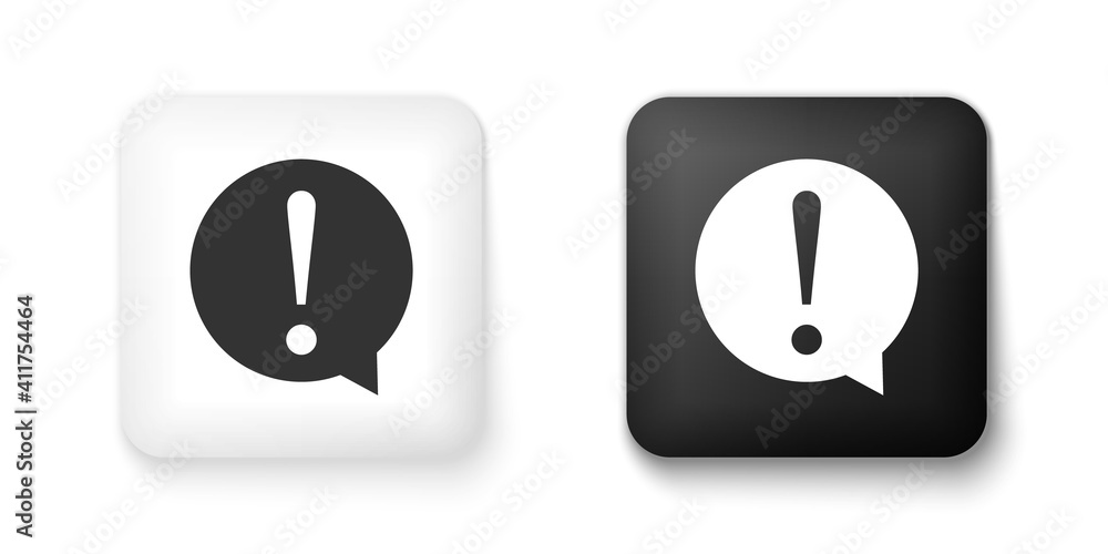 Poster black and white exclamation mark in circle icon isolated on white background. hazard warning symbol.
