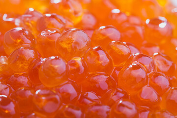 red caviar background macro shot , focus on a center