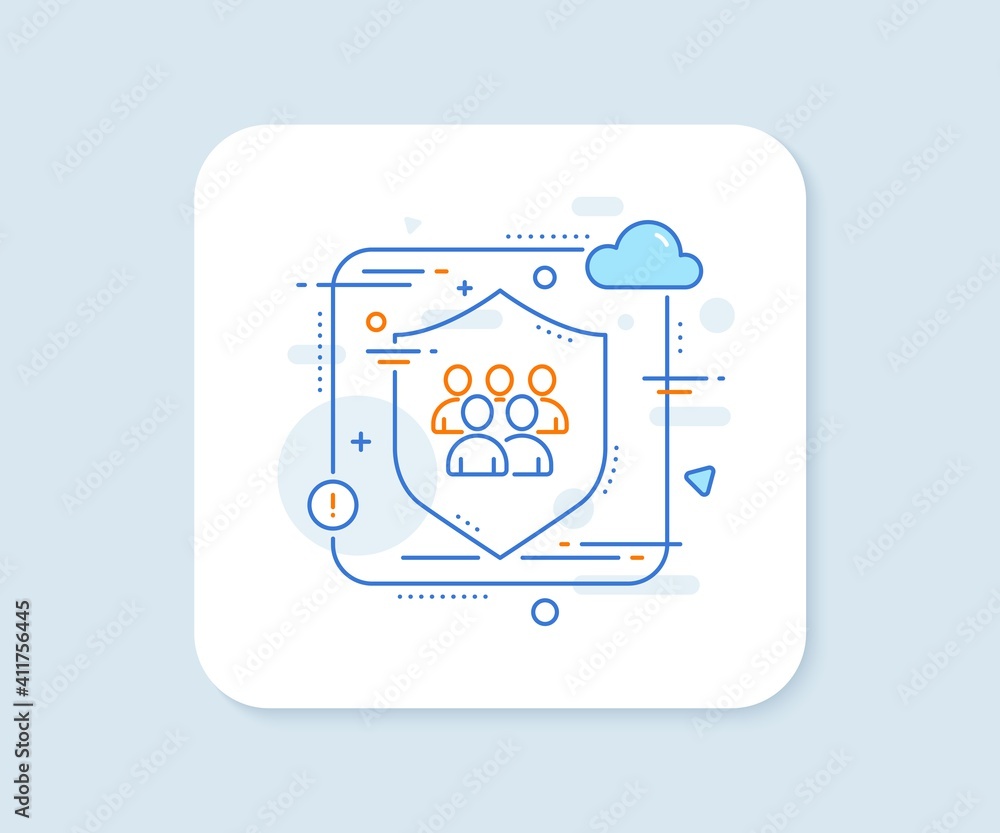 Poster group line icon. abstract vector button. business management sign. teamwork symbol. group line icon.