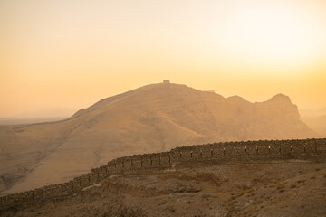 Rani Kot Fort Great Wall of Sindh Picturesque Breathtaking View at sunset time © hasan