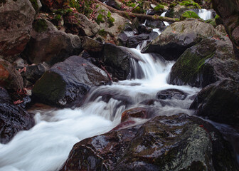 waterfall in the mountains