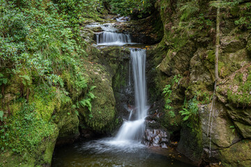 Geroldsauer Waterfall in the northern part of the Black Forest near Malschbach, Baden-Wuerttemberg, Germany