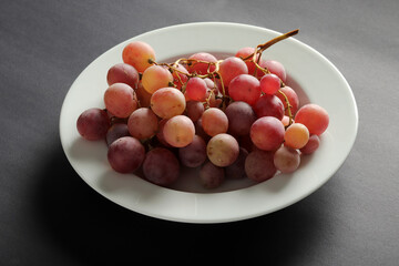 fresh grapes in the plate