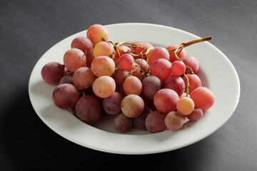 fresh grapes in the plate