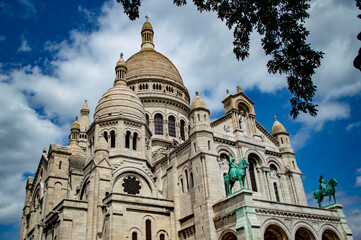 Fototapeta na wymiar Paris, France - July 19, 2019: Famous parisian landmark the Basilica of the Sacred Heart (SacrÃ© Coeur) in Paris, France