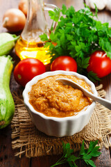 Vegetablei puree in the bowl