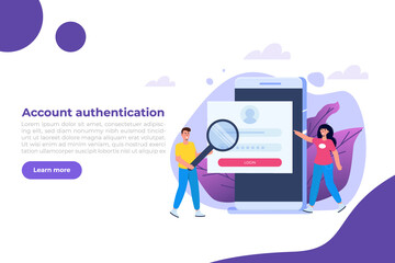 Online registration and sign up, Account authentication concept. Vector UI illustration.