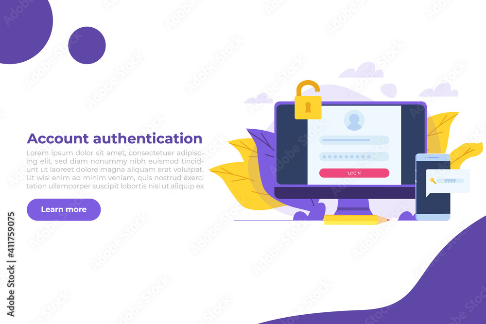 Poster online registration and sign up, account authentication concept. vector ui illustration.