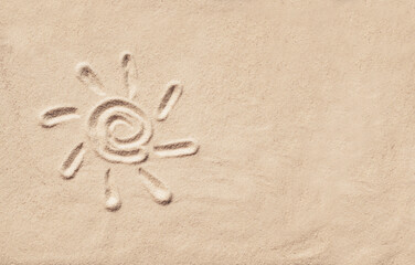 Fototapeta na wymiar sun print on sand