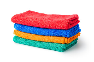 Stack of cleaning rags or towels - 411761070