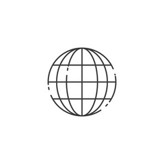 earth, globe thin line icon. Linear vector illustration. Pictogram isolated on white background