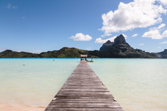 Pier on the lagoon of Bora Bora, French Polynesia
