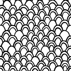 Fototapeta na wymiar Hand Drawn Squama Seamless Pattern. Vector Illustration Scales or Doodle Texture Surface. Artistic Background for Graphic Design or Fabric