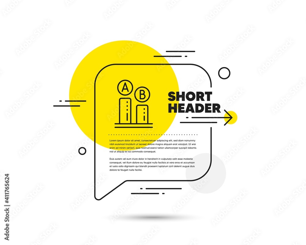 Aufkleber ab testing line icon. speech bubble vector concept. ui test chart sign. ab testing line icon. abstra