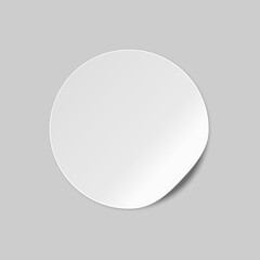Round paper sticker template. Vector illustration. Web banner.