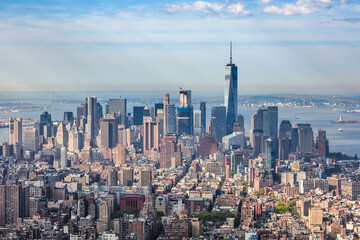 Aerial of lower Manhattan at daytime, New York, USA