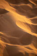 Wind blown patterns with shallow depth of field of sand dunes