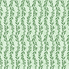 Naklejka premium seamless green background with plant pattern.