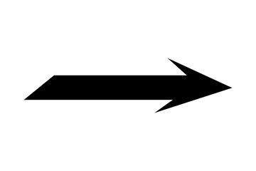 Fototapeta na wymiar A flat black arrow icon. Direction sign, navigation button. Good for projects. 