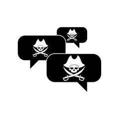 Pirate speech bubble icon isolated on white background