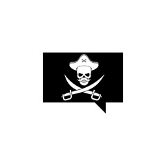 Pirate speech bubble icon isolated on white background