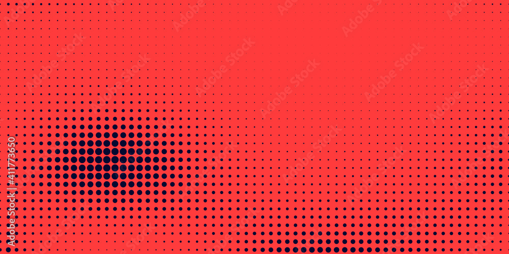 Poster halftone in abstract style. geometric retro banner vector texture. modern print. dark blue and red b