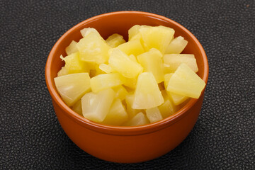 Marinated pineapple pieces