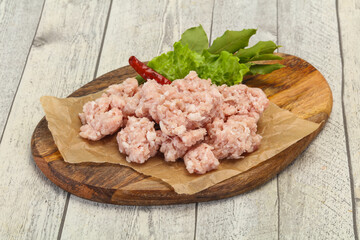 Homemade pork minced meat for cooking