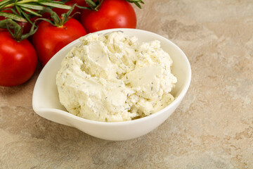 Soft cream cheese with herbs