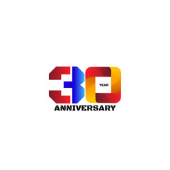 30 Year Anniversary Vector Template Design Illustration