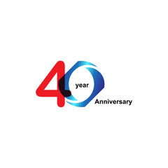 40 Year Anniversary Vector Template Design Illustration