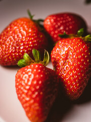 strawberries on a white background