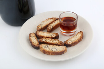 typical catalan pastry with nuts and liquor
