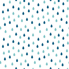 Water drops seamless pattern. Rain backdrop. Vector illustration