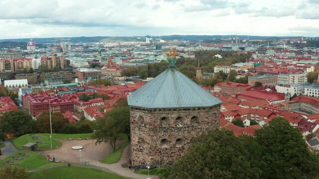 Flight over Skansen Kronan redoubt in Gothenburg, Sweden