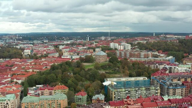 Flight over Skansen Kronan redoubt in Gothenburg, Sweden
