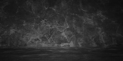 Empty concrete wide dark wall texture background