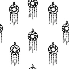 Vector dreamcatcher amulet pattern. Flat style