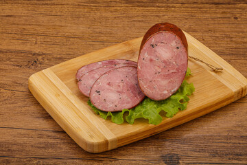 Smoked ham sausage with spices