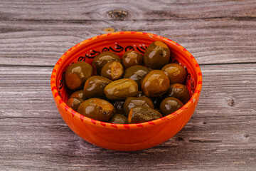 Marinated feijoa in the bowl